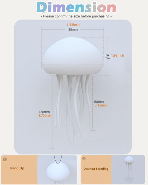 LED Cute Jellyfish Lamp Night Light with Dancing Legs, Hanging & Base