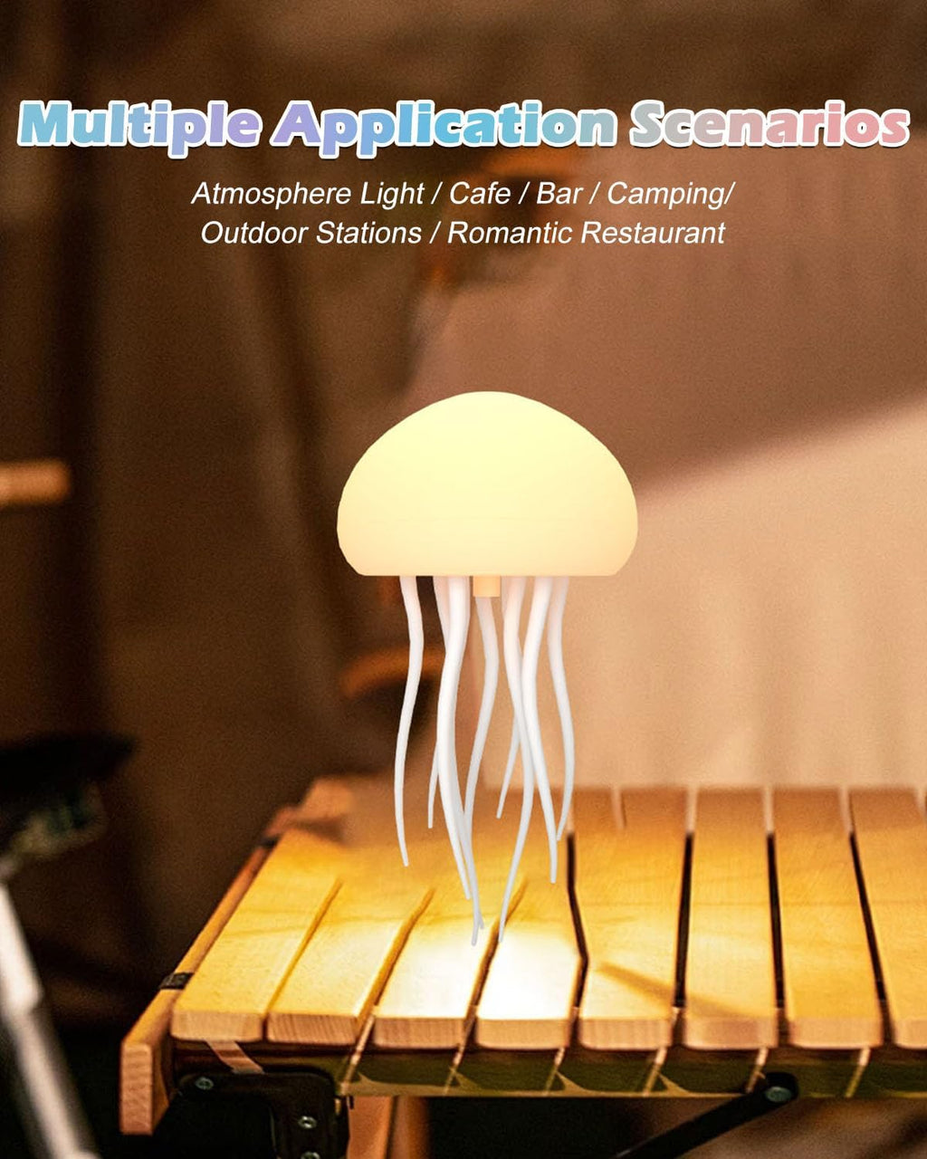 LED Cute Jellyfish Lamp Night Light with Dancing Legs, Hanging & Base