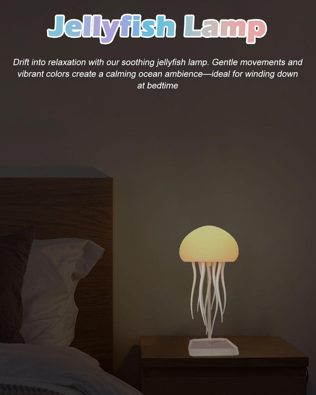 LED Cute Jellyfish Lamp Night Light with Dancing Legs, Hanging & Base