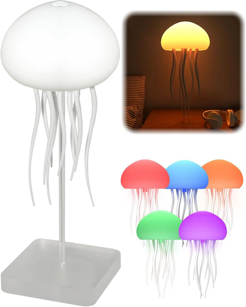 LED Cute Jellyfish Lamp Night Light with Dancing Legs, Hanging & Base